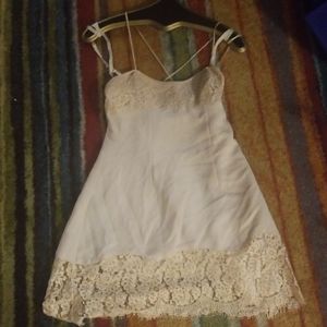 Rex Lester Cream rayon and lace dress